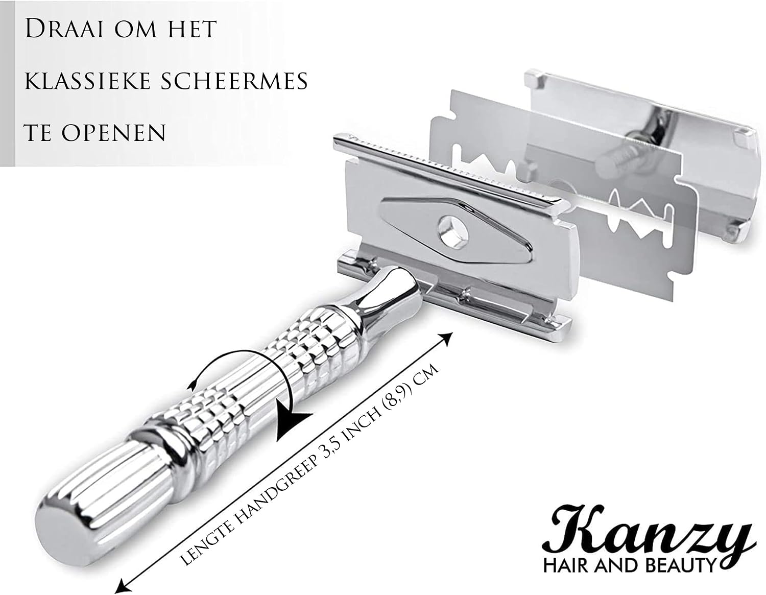 Thumbnail 1 de KANZY HAIR AND BEAUTY K-100 veiligheidsscheermes met gesloten kam en 10 mesjes