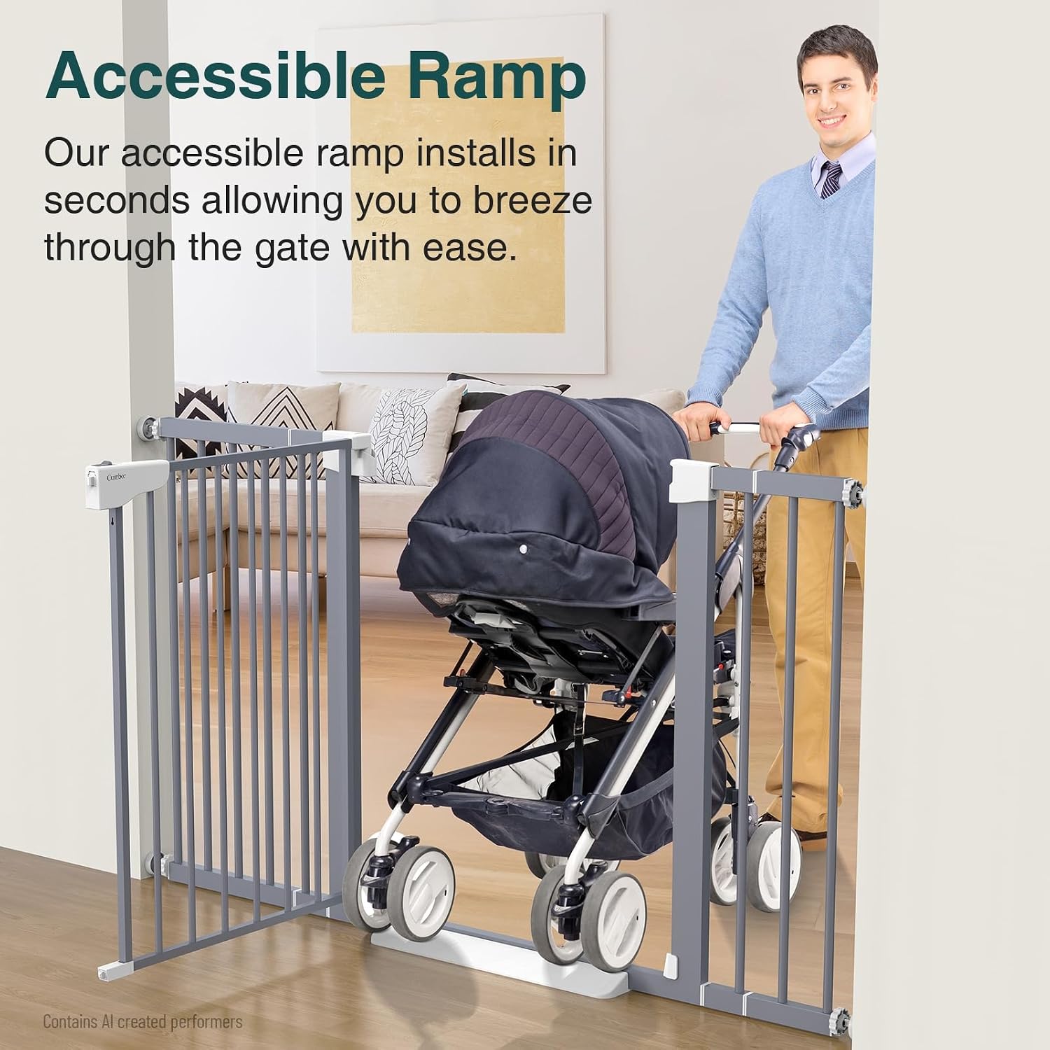 Detalle 1 de Cumbor Baby Gate, 29.7–54.2-Inch Adjustable Width
