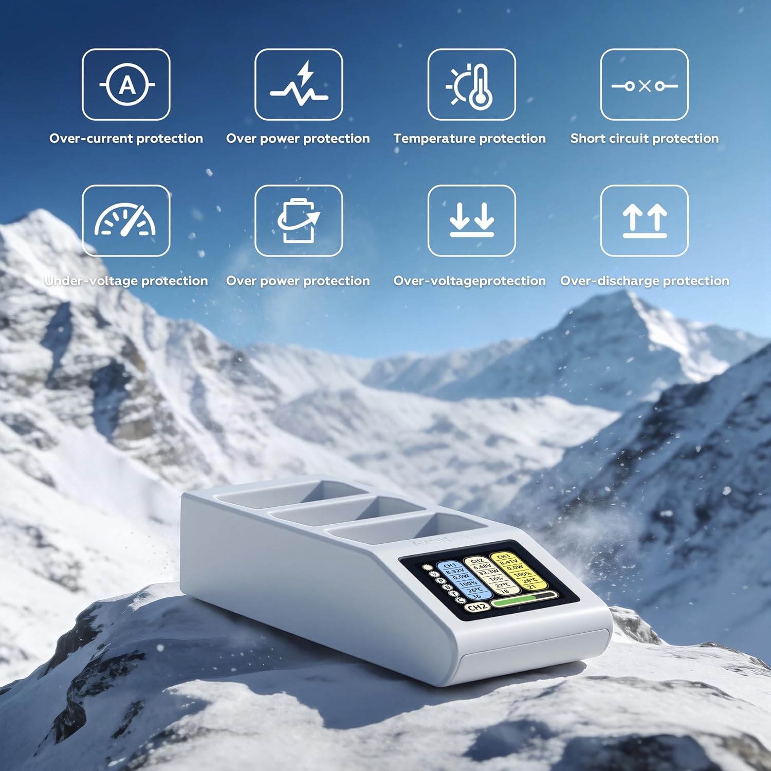 Thumbnail 6 de STARTRC Mini 5 Pro/4 Pro/3 Akku-Ladegerät mit Display – Dreifach-Ladestation für DJI Mini 5 Pro