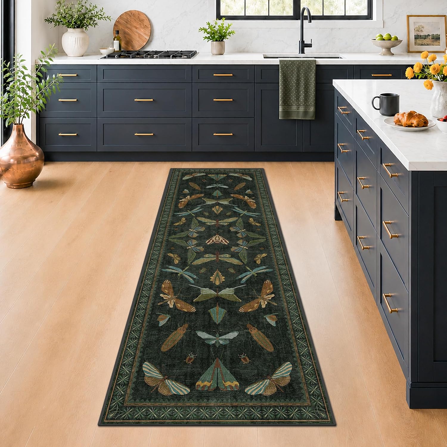 Thumbnail 2 de Hazo Haus Washable Insect 2x6 Runner Rug