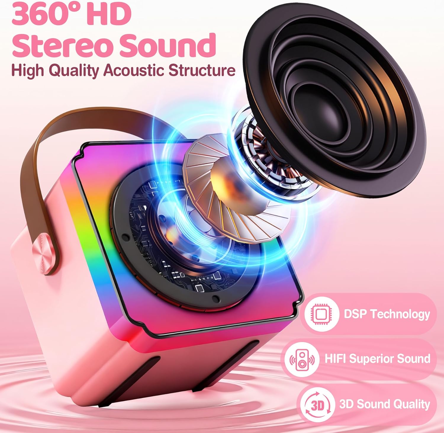 Thumbnail 3 de Gontence Karaoke con Microfono: Karaoke Bluetooth a 2 microfoni per bambini 3–15 anni