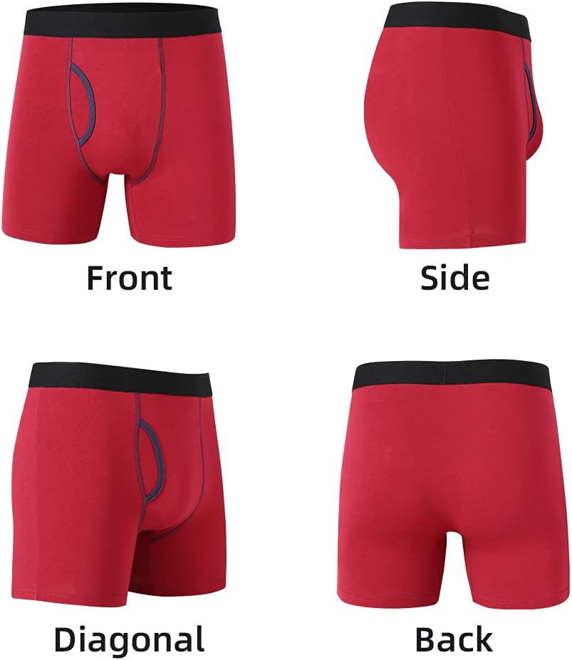Thumbnail 2 de DODOMIAN Mens Boxer Briefs Underwear – 5 Pack, Soft Cotton, Tagless, Long Leg