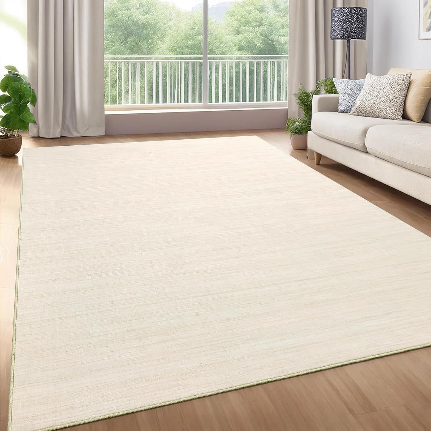Thumbnail 1 de Modern Solid Color Area Rug 10x13: Washable, Non-Slip, Minimalist Boho Style for Large Spaces