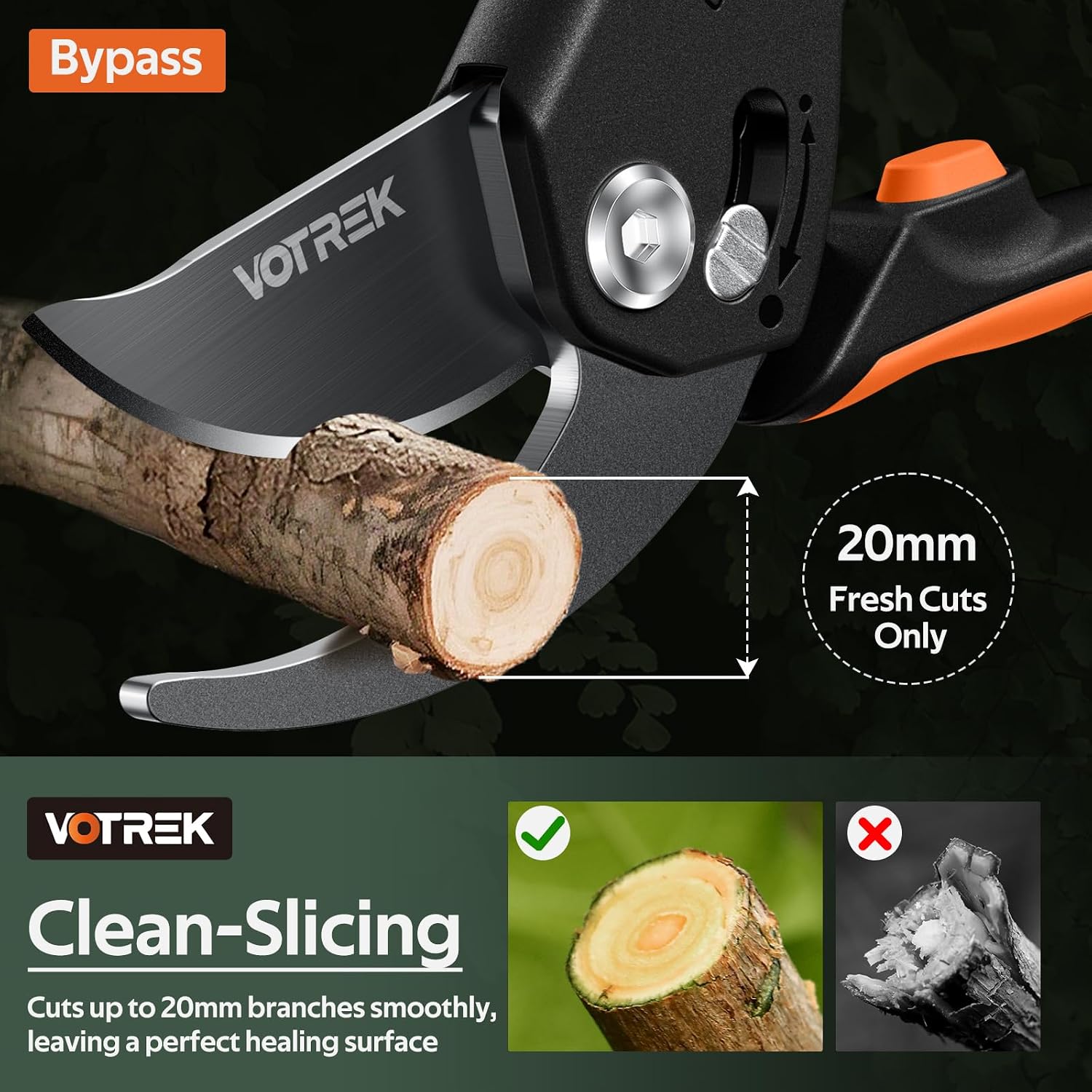 Detalle 2 de VOTREK 8.5" Bypass Secateurs for Weak Hands ✂