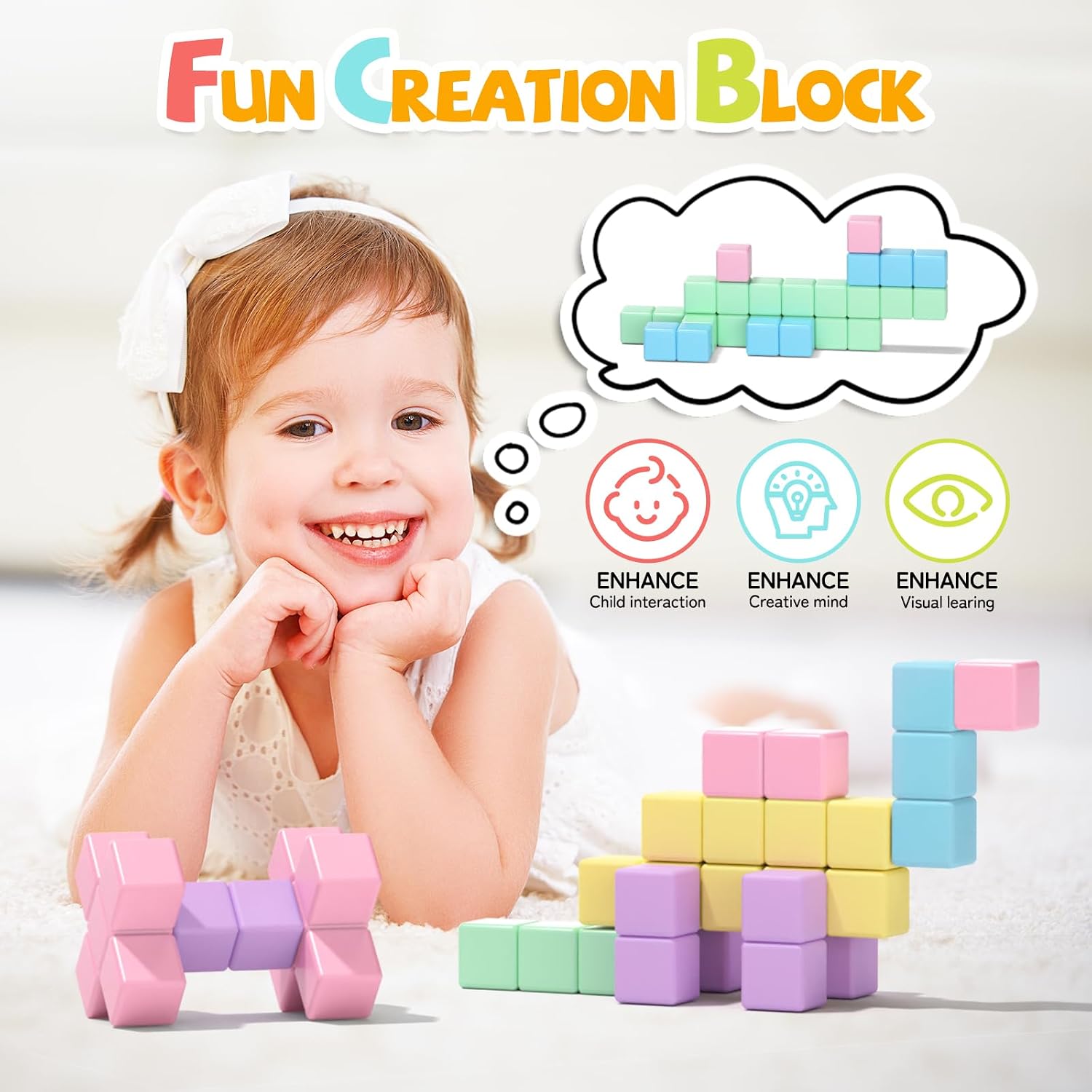 Thumbnail 4 de Magnetic Blocks 30 PCS: Large Magnetic Building Blocks for Toddlers