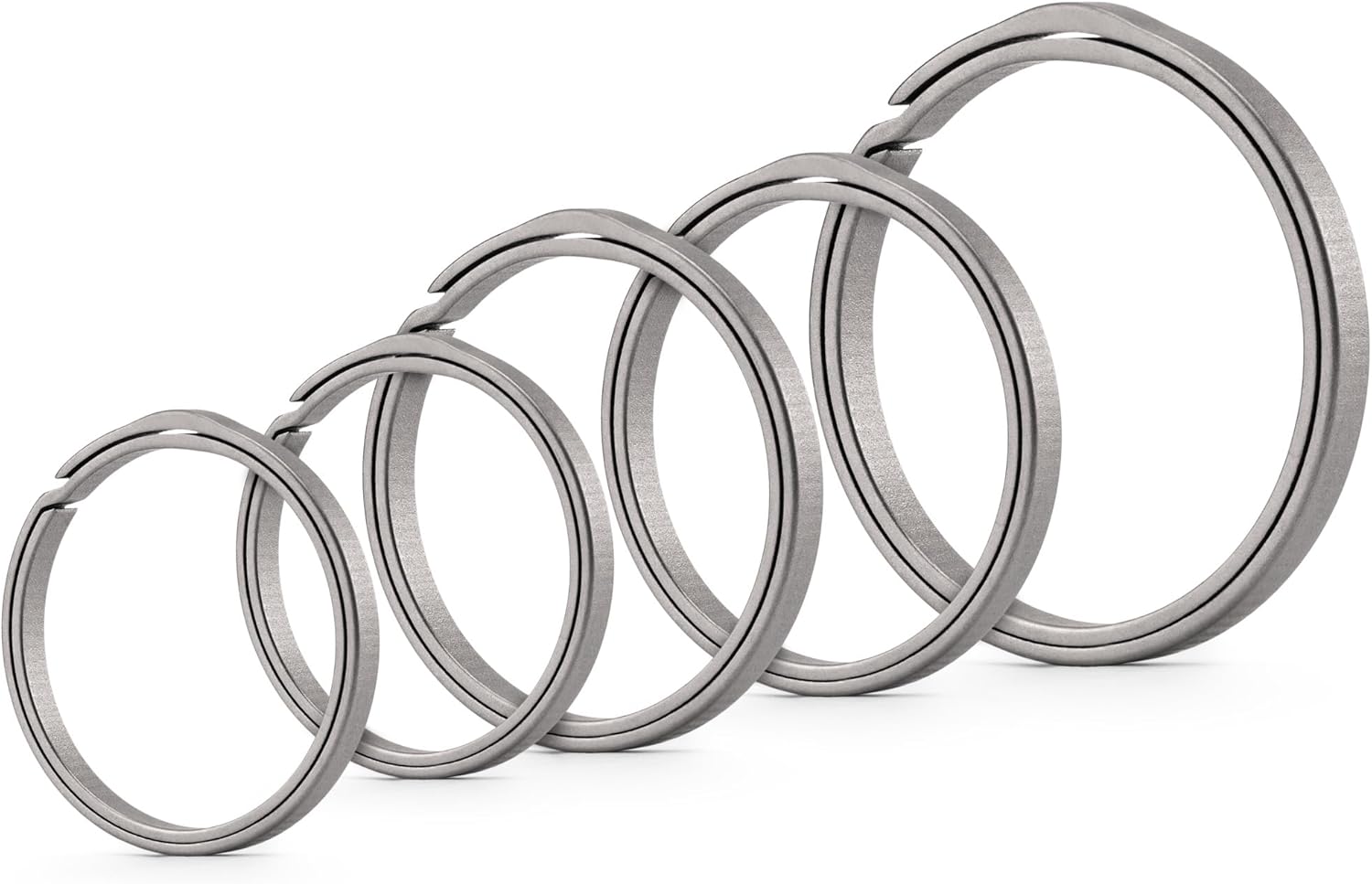 Detalle 2 de KeyUnity Flat titanium key rings with quick release for key carabiners (Ti-6Al-4V)