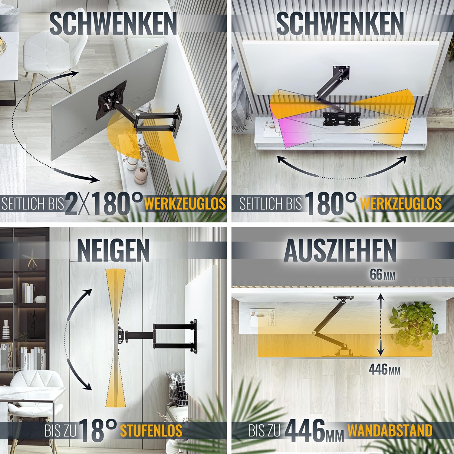 Detalle de RICOO S1022 TV Wandhalterung 32–55 Zoll