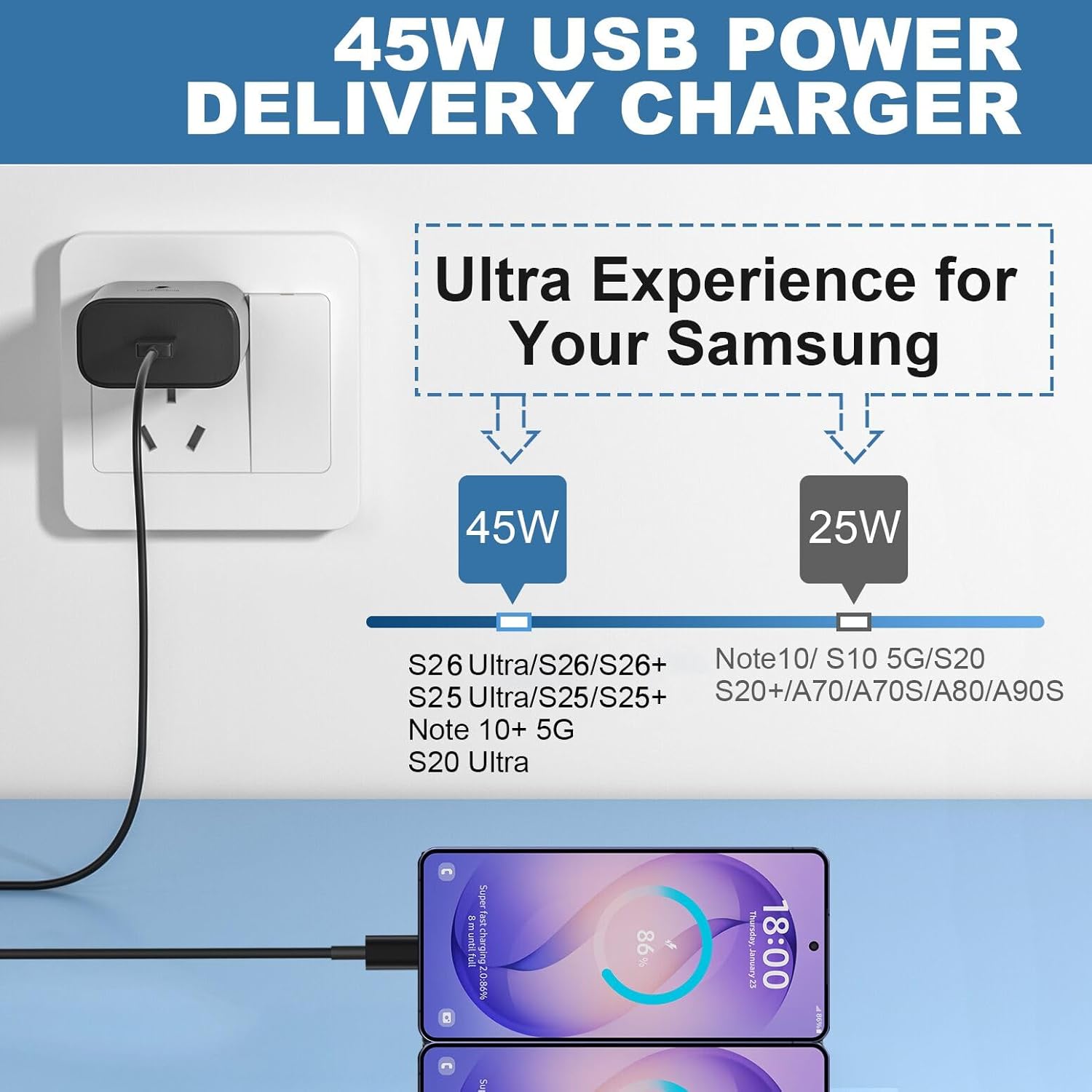 Thumbnail 2 de 45W USB C Fast Charger 45Watt