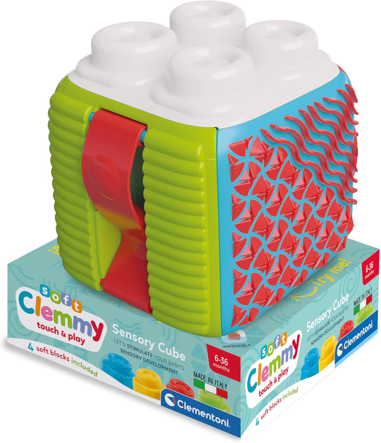 Thumbnail 2 de Clementoni Baby Soft Blocks – Clemmy Sensory Activity Cube (17902)