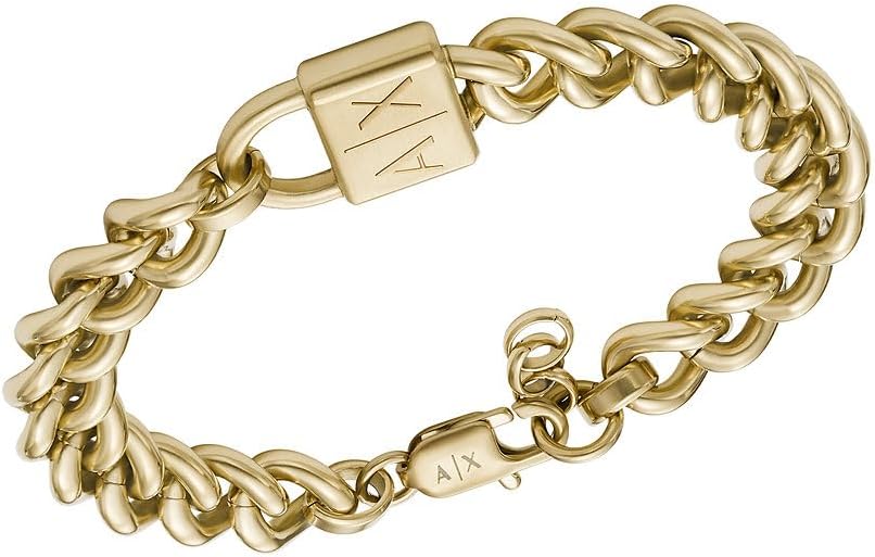 Thumbnail 2 de Armani Exchange bracelet homme en acier inoxydable doré à fermoir mousqueton