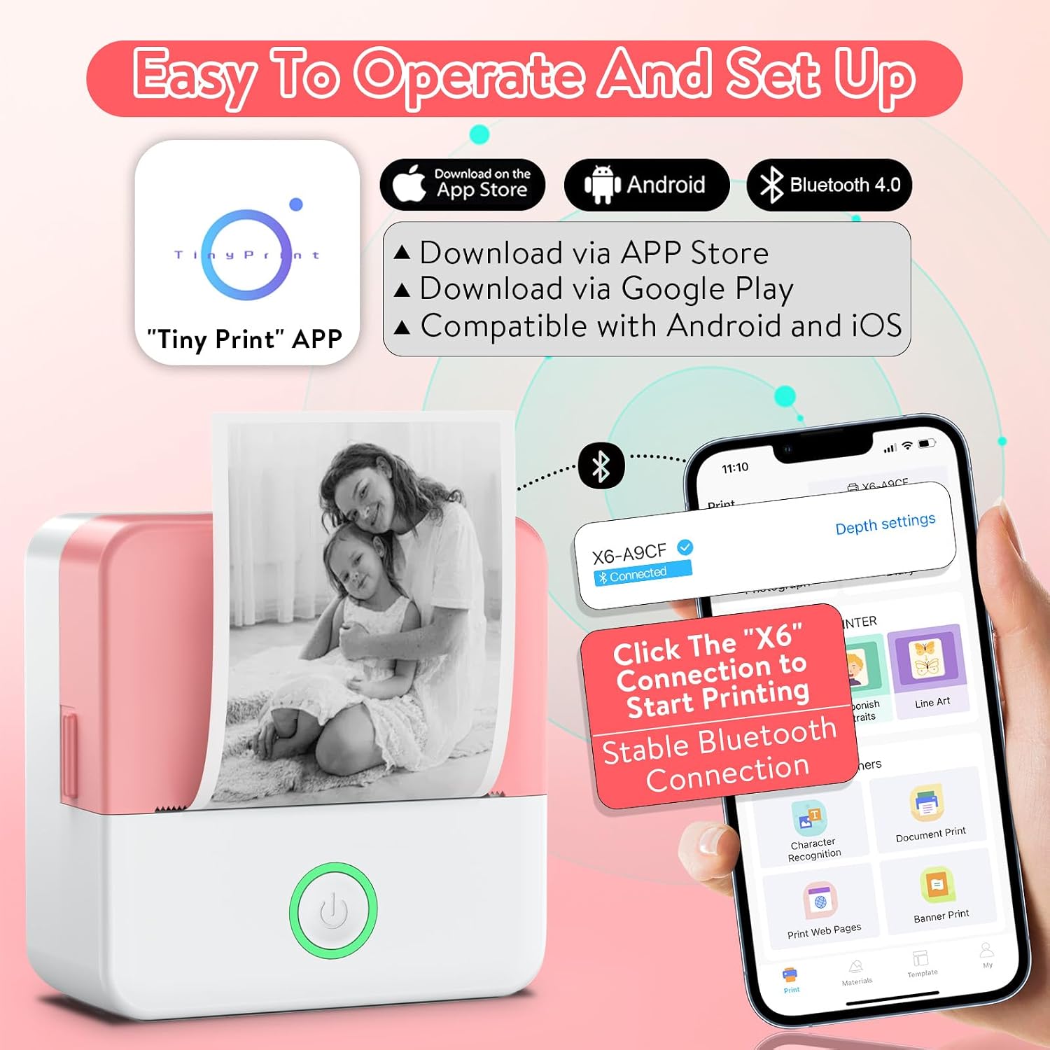 Thumbnail 6 de HUIJUTCHEN Mini Pocket Printer for Android