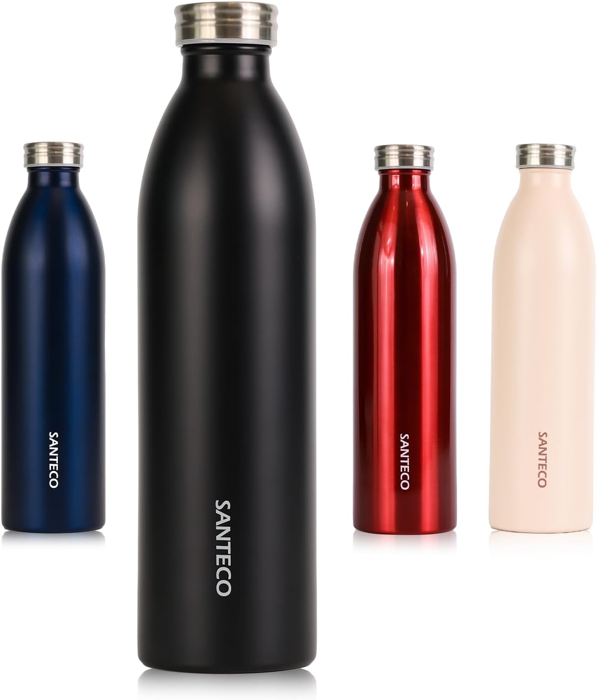 Detalle de SANTECO Edelstahl-Trinkflasche 1 l – 12 h heiß / 24 h kalt, absolut dicht