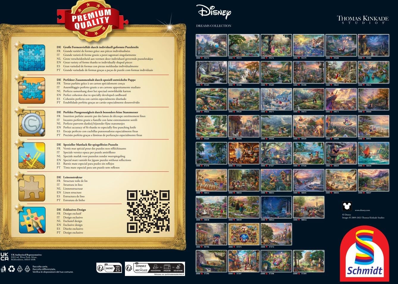 Detalle de Schmidt Spiele Thomas Kinkade Mickey y Minnie 1000 piezas