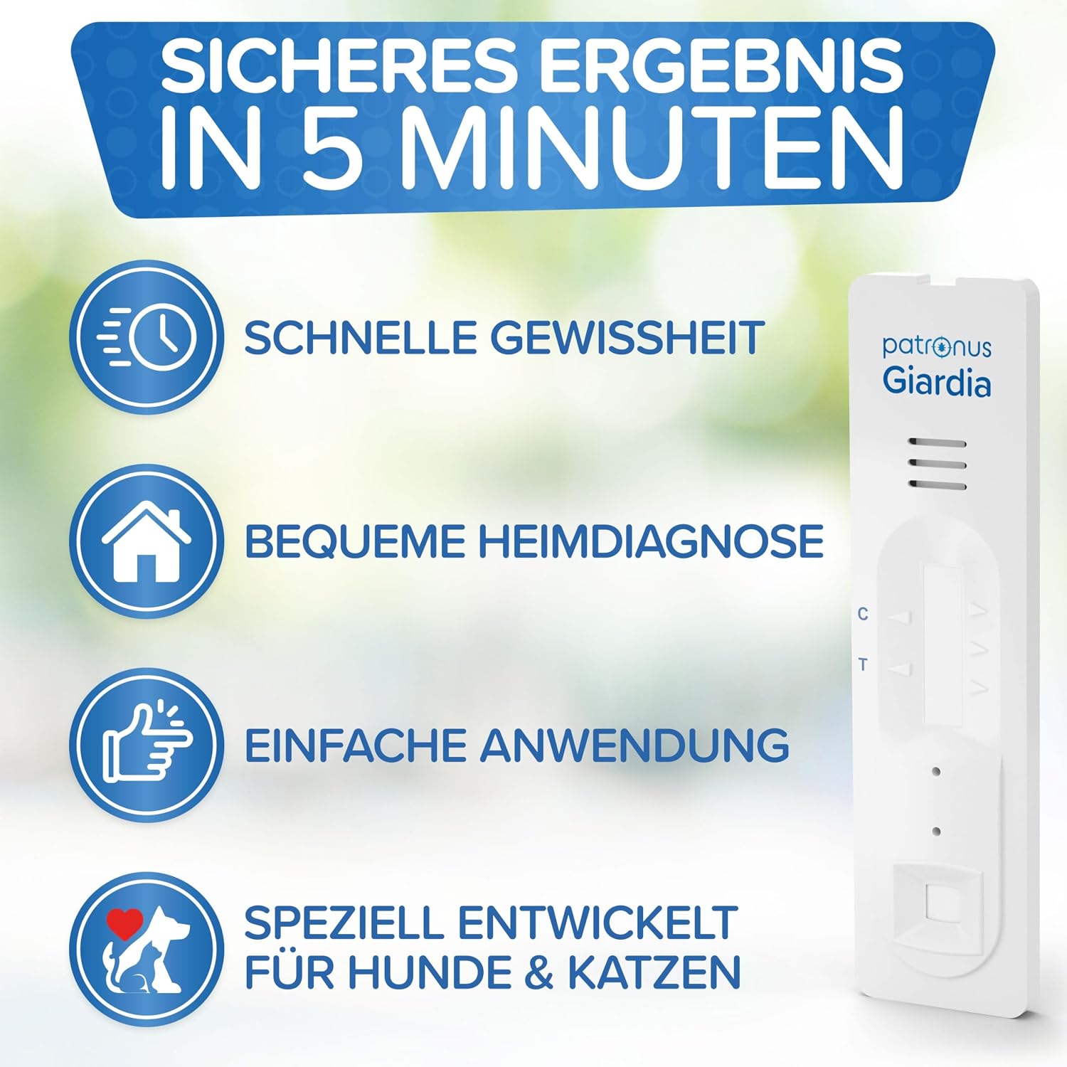 Detalle 2 de Patronus Giardien Schnelltest Hund & Katze 2X