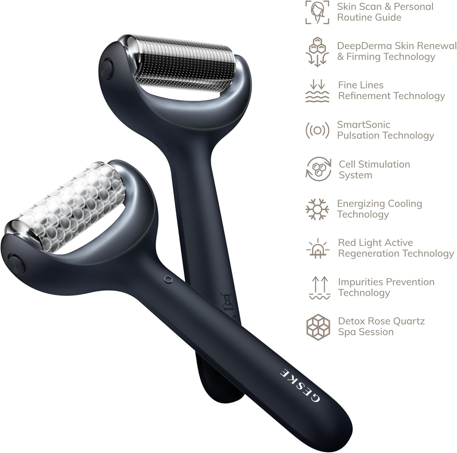 Thumbnail 3 de GESKE SmartAppGuided MicroNeedle Face & Body Roller 9 en 1 – Quartz Rose