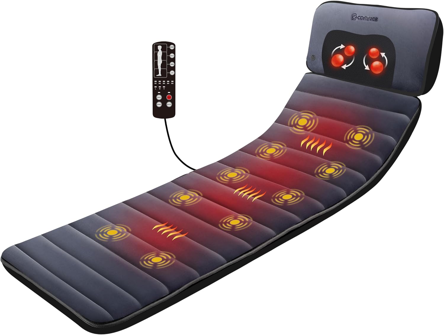 Detalle de COMFIER Massagematte mit Wärmefunktion, Shiatsu