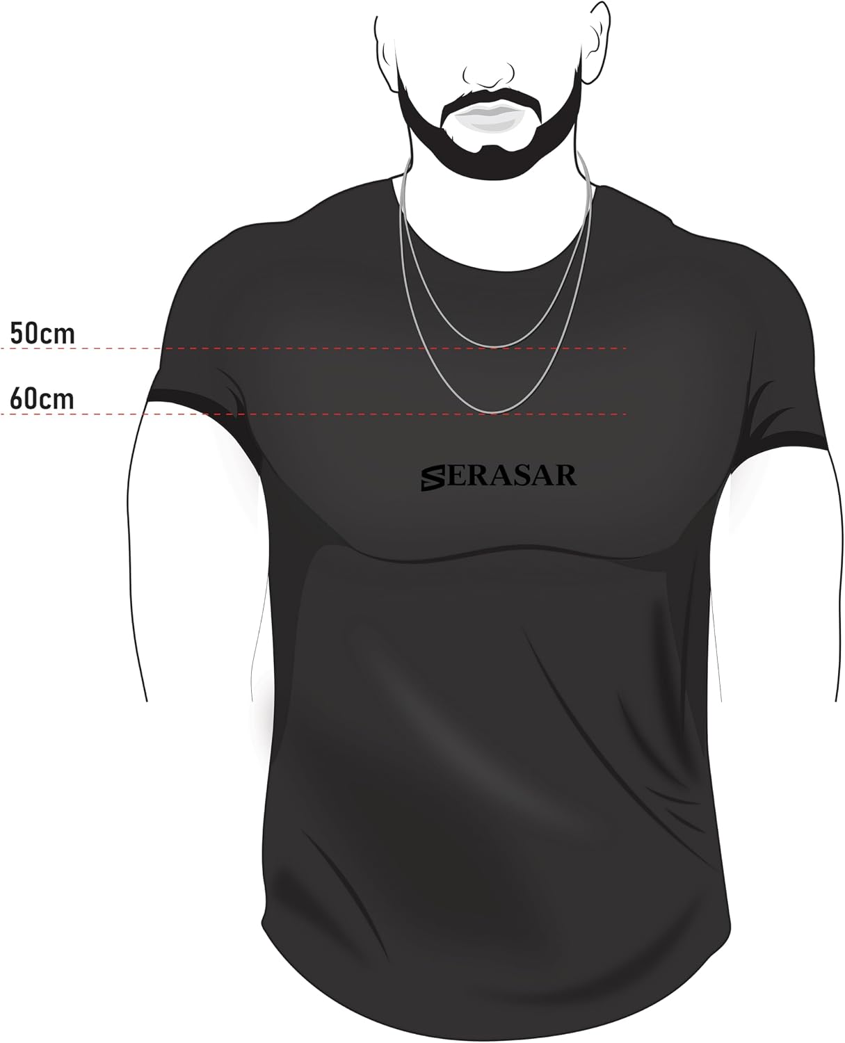 Thumbnail 5 de SERASAR Premium Collana Uomo [Trust] in acciaio chirurgico 316L – impermeabile, chiusura sicura, portagioie incluso