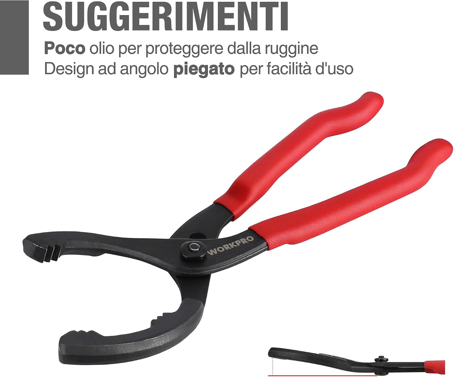 Thumbnail 1 de WORKPRO Pinza per Filtro Olio Regolabile 30 cm – chiave per filtro Ø 60–102 mm con impugnatura antiscivolo