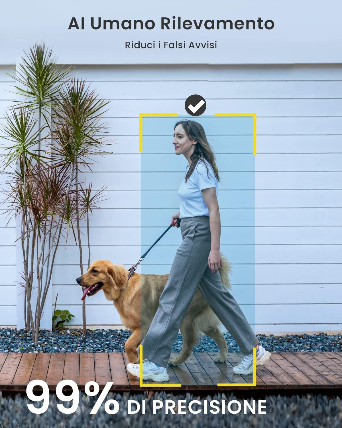 Thumbnail 5 de ieGeek 2K/3MP Telecamera WiFi esterna a batteria con faro integrato, PIR e audio bidirezionale