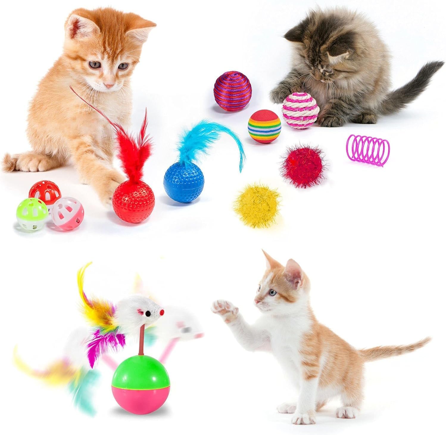 Detalle 2 de AILUKI N-CTTY-35 Cat Toy Set, 35-Piece Indoor Variety Pack with Tunnel