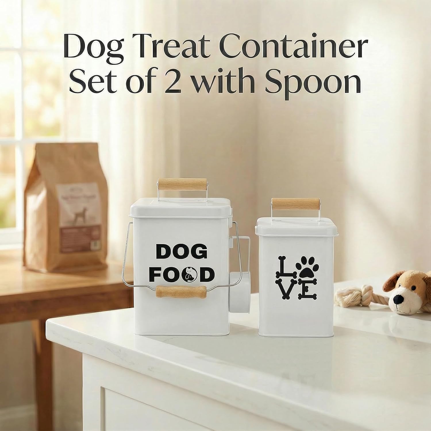 Detalle de NIXBYO Dog Food Storage Containers, 25-Cup Capacity