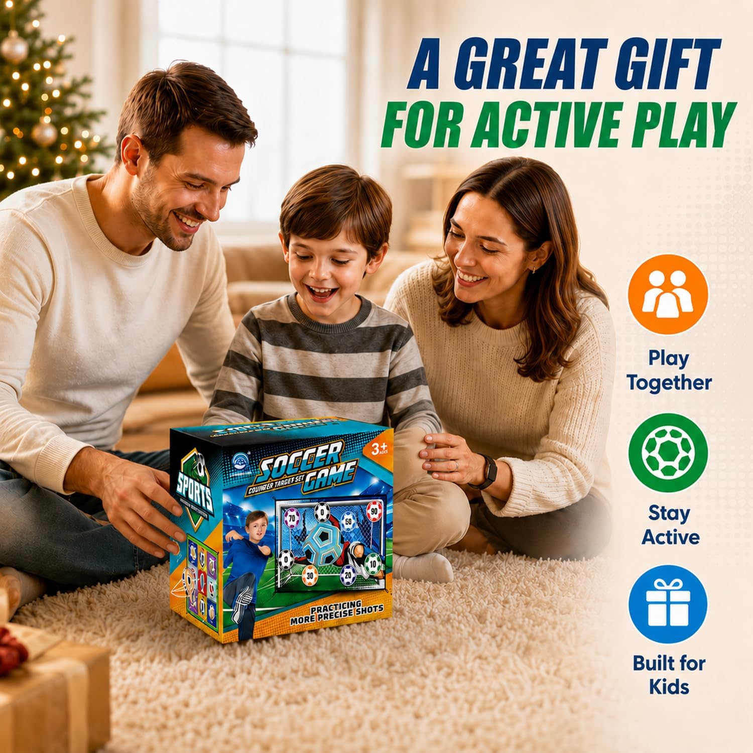 Thumbnail 1 de Kids 2-in-1 Soccer Ball & Sandbag Throwing Game Set with Velcro Balls and Foldable Flannel Goals