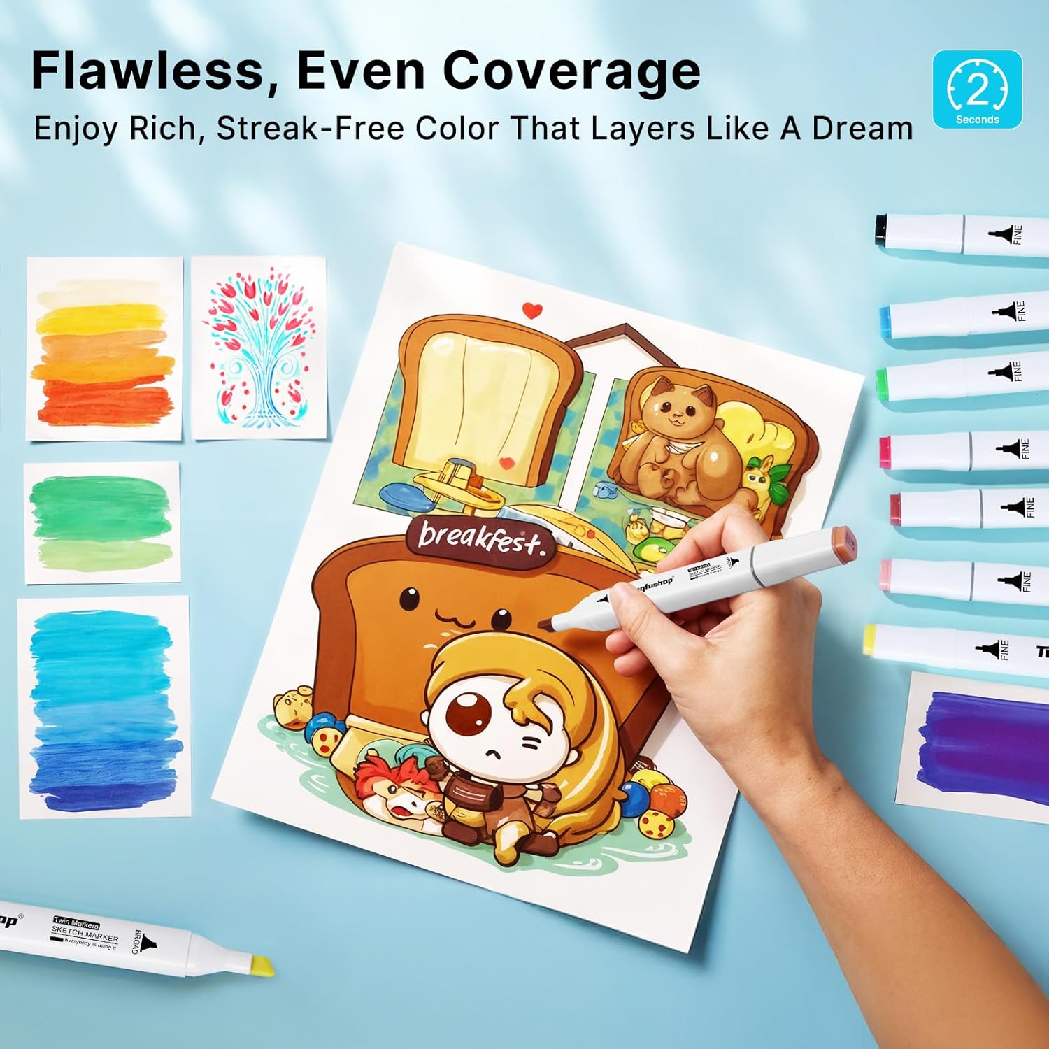 Thumbnail 4 de Tongfushop 80 Alcohol Markers set