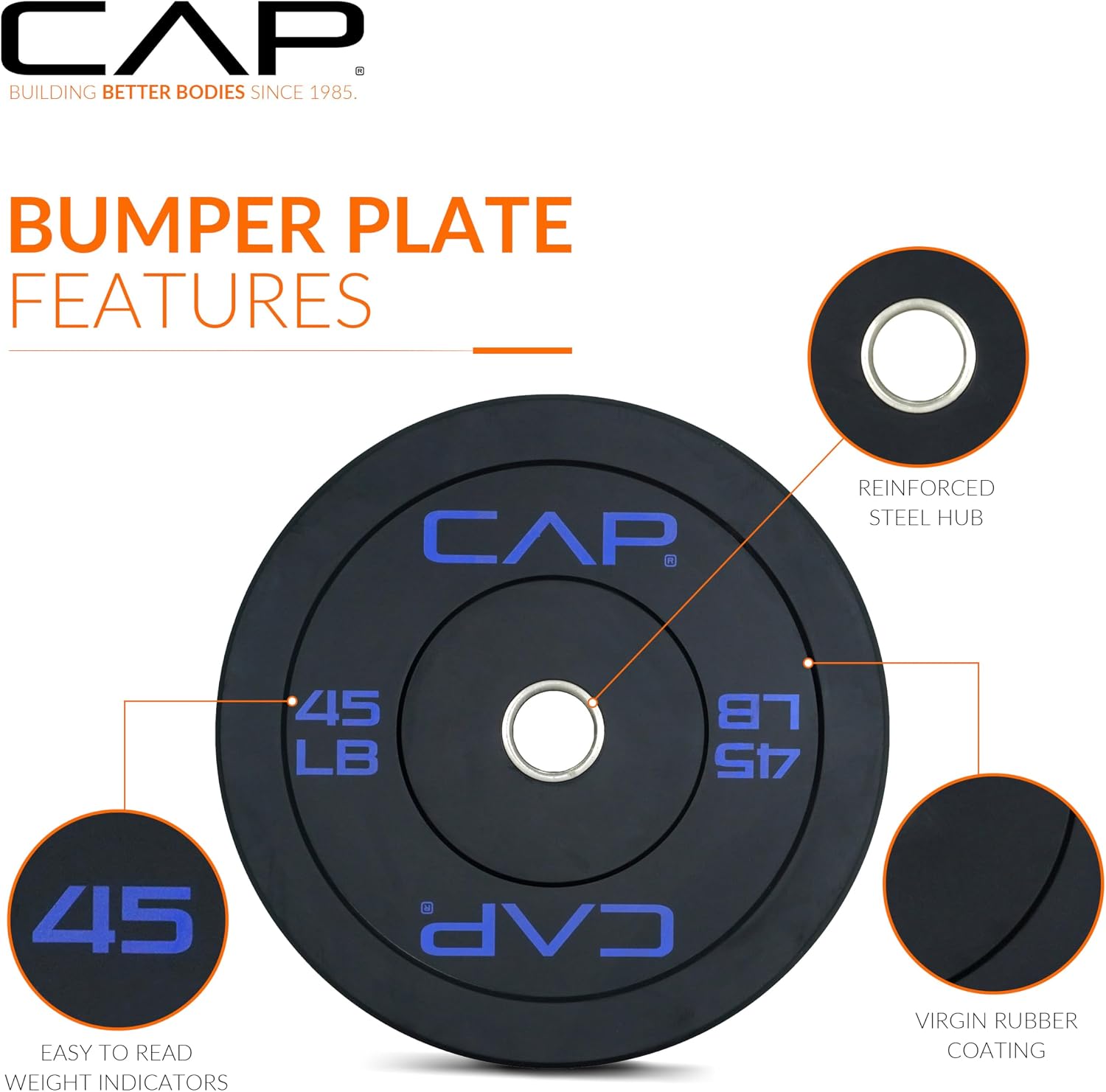 Detalle 2 de CAP Barbell Olympic Rubber Disc ⚙