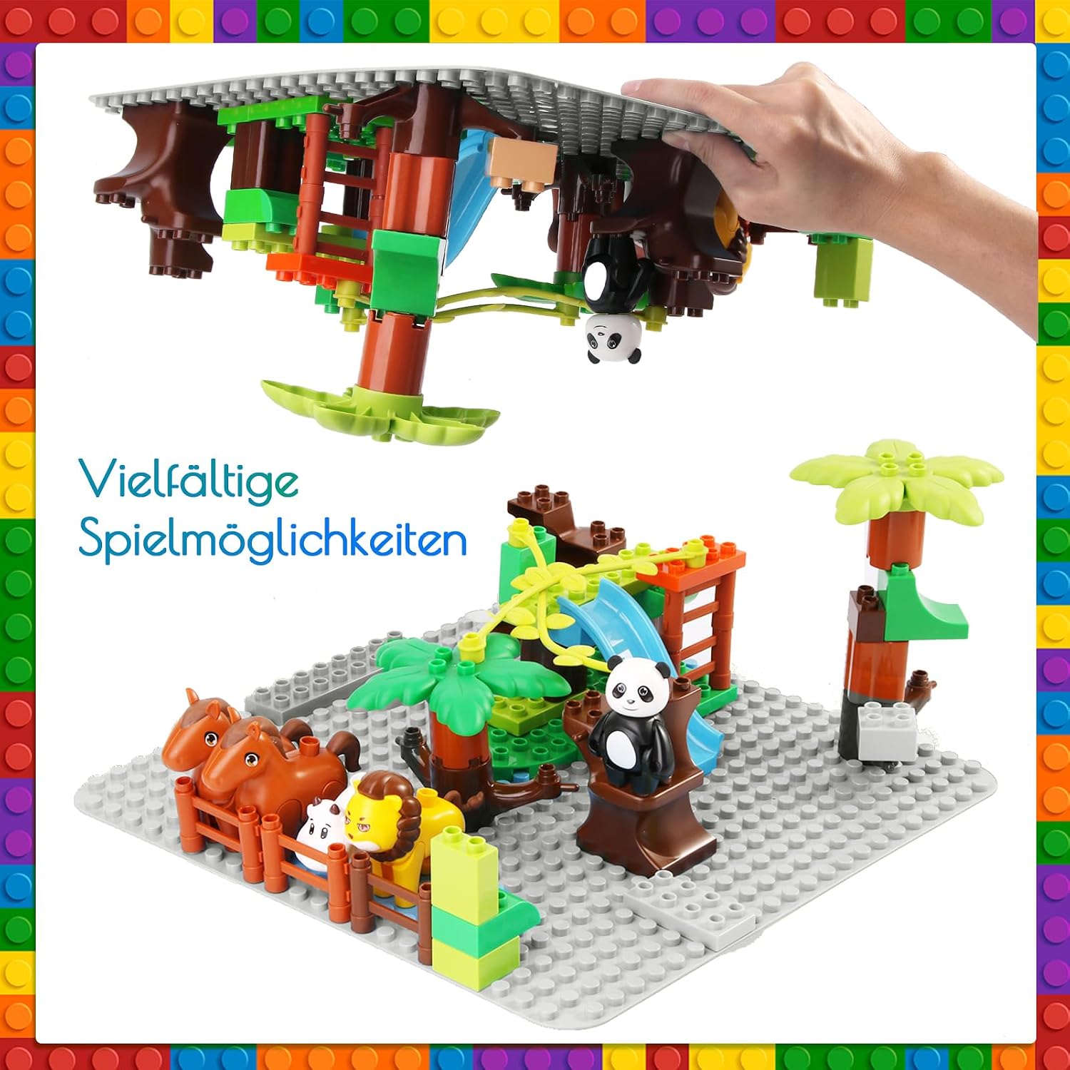 Thumbnail 3 de Cabeeskii duża szara płyta konstrukcyjna 38 × 38 cm, kompatybilna z LEGO DUPLO