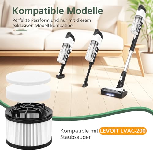 Detalle 2 de Ersatzfilter-Set für Levoit LVAC 200 Akku Staubsauger von isinlive