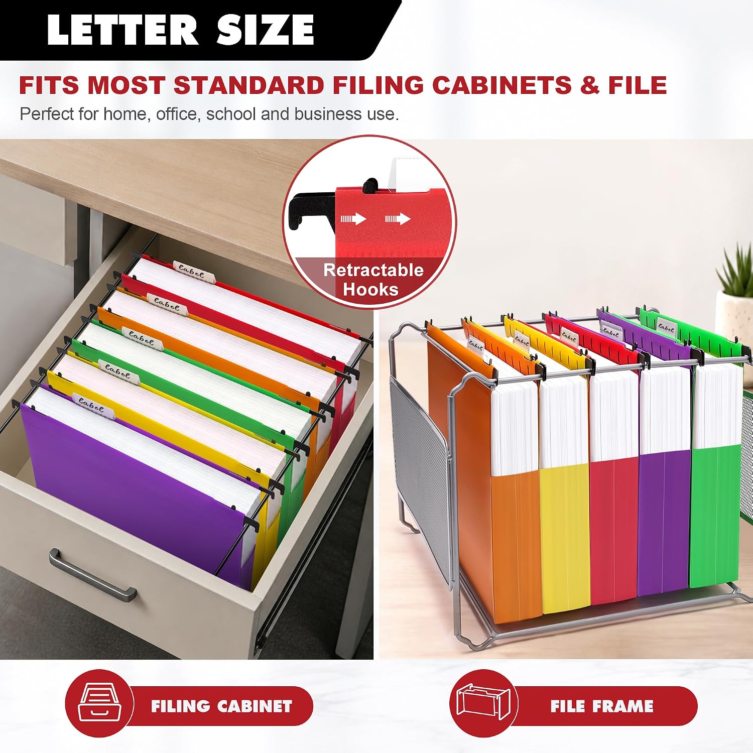 Thumbnail 5 de Navona 10-Pack Hanging File Folders, Letter Size, 2-Inch Expansion