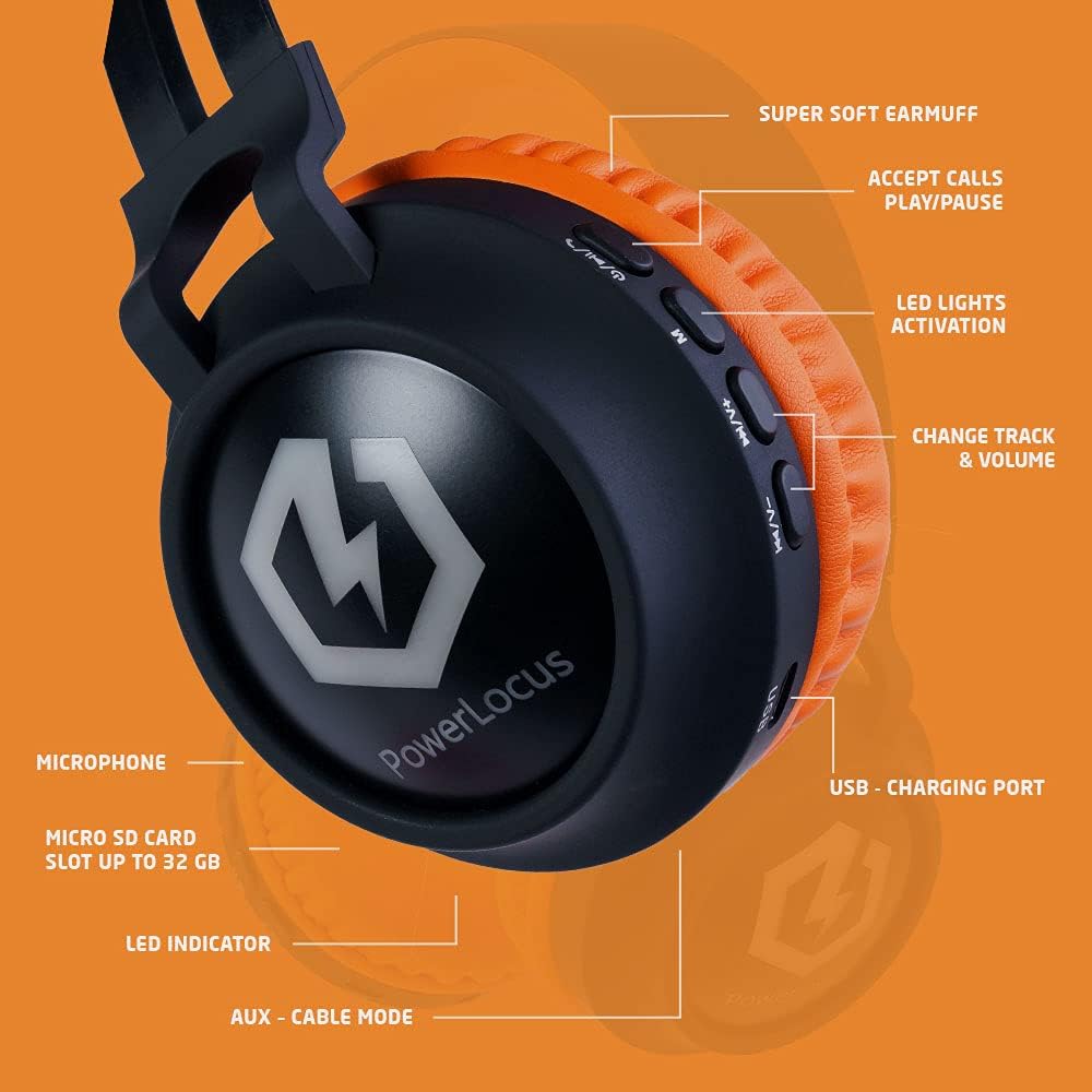 Thumbnail 4 de PowerLocus Cuffie Bluetooth per Bambini – Over-Ear wireless con limitatore a 85 dB e 9 ore di autonomia