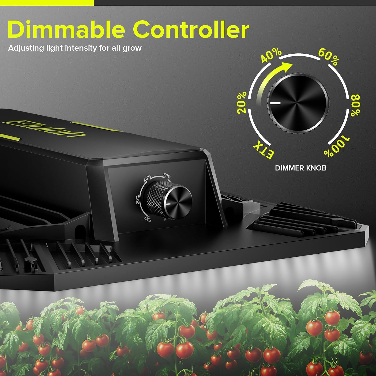 Detalle 2 de ELUFAH UAP1200 120W Full-Spectrum LED Grow Light, Dimmable