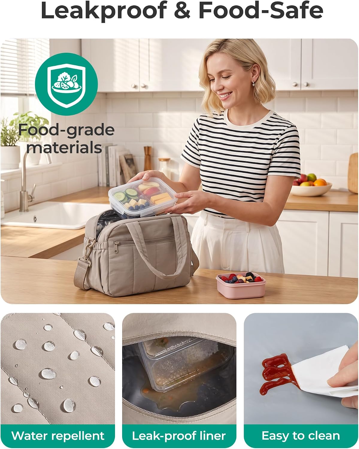 Detalle 2 de BAGSMART Insulated Lunch Tote in Lavender