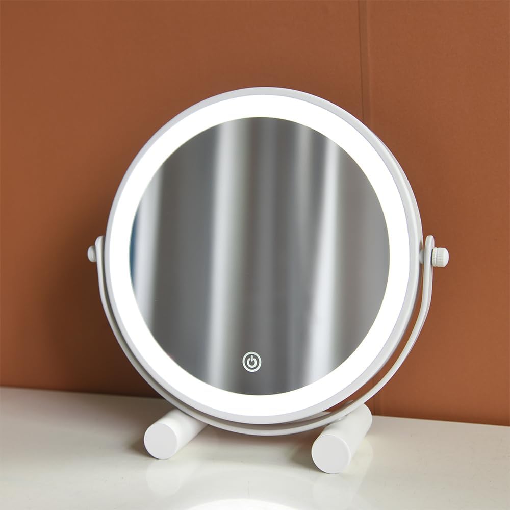 Thumbnail 5 de YEKKOPT 8-Inch Lighted Vanity Mirror, 30 LEDs, Dimmable, 360° Rotation