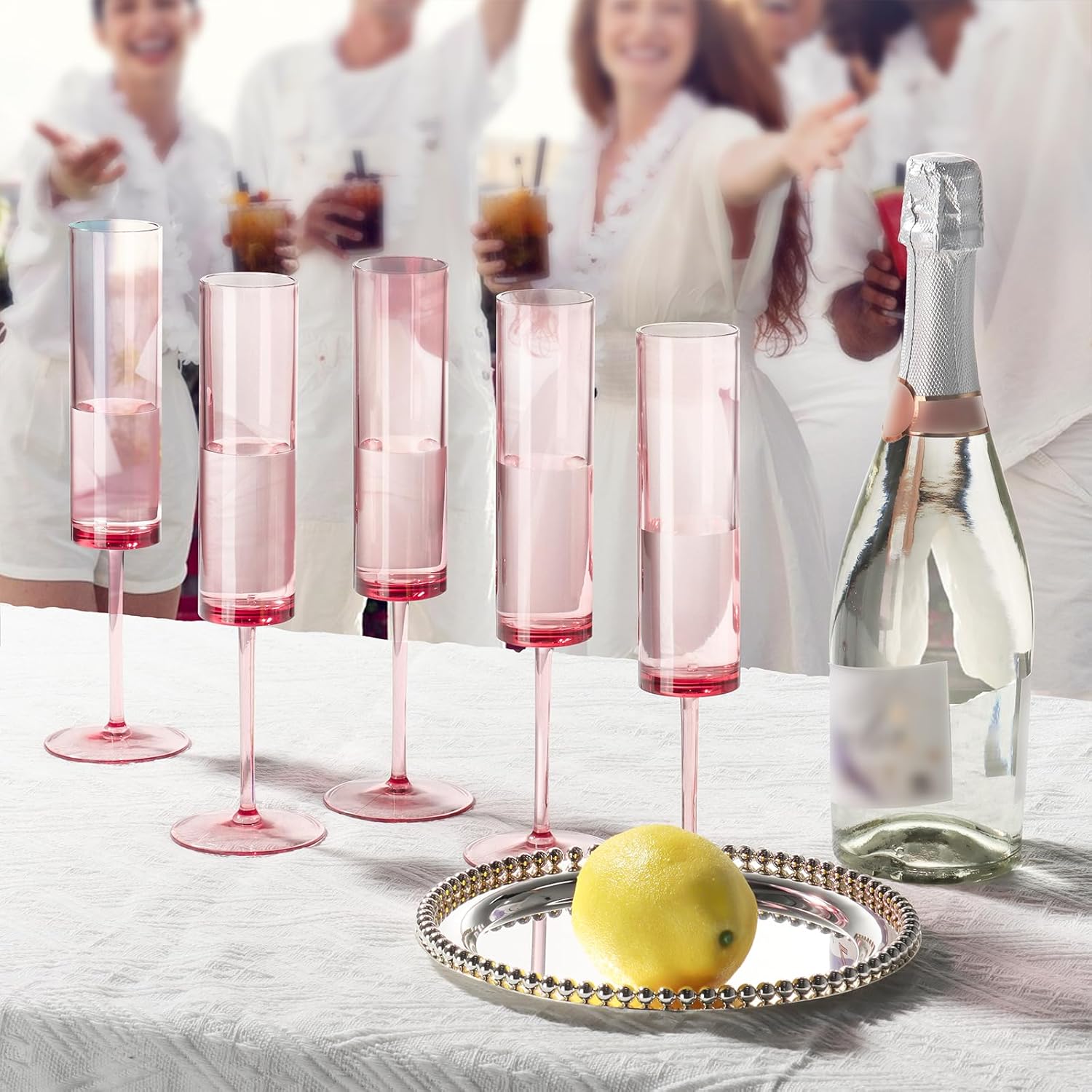 Thumbnail 4 de 6 Pink Champagne Flutes 5.4 oz ⚡
