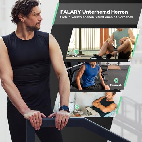 Detalle de FALARY Herren Unterhemden Tank Top 3er Pack Feinripp gekämmte Baumwolle