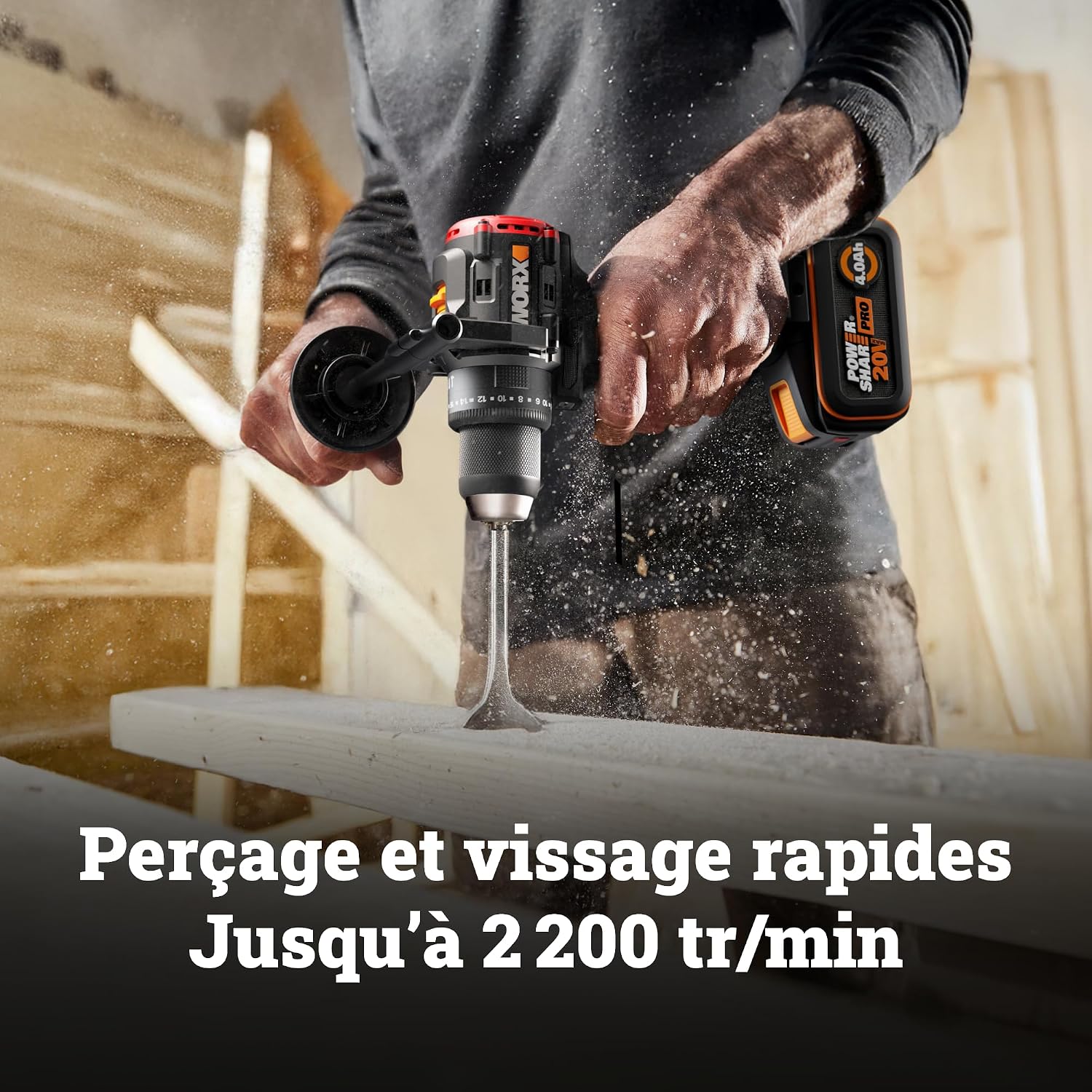 Thumbnail 3 de WORX WX356.9 Perceuse-visseuse à percussion sans fil 20V — compact et puissante