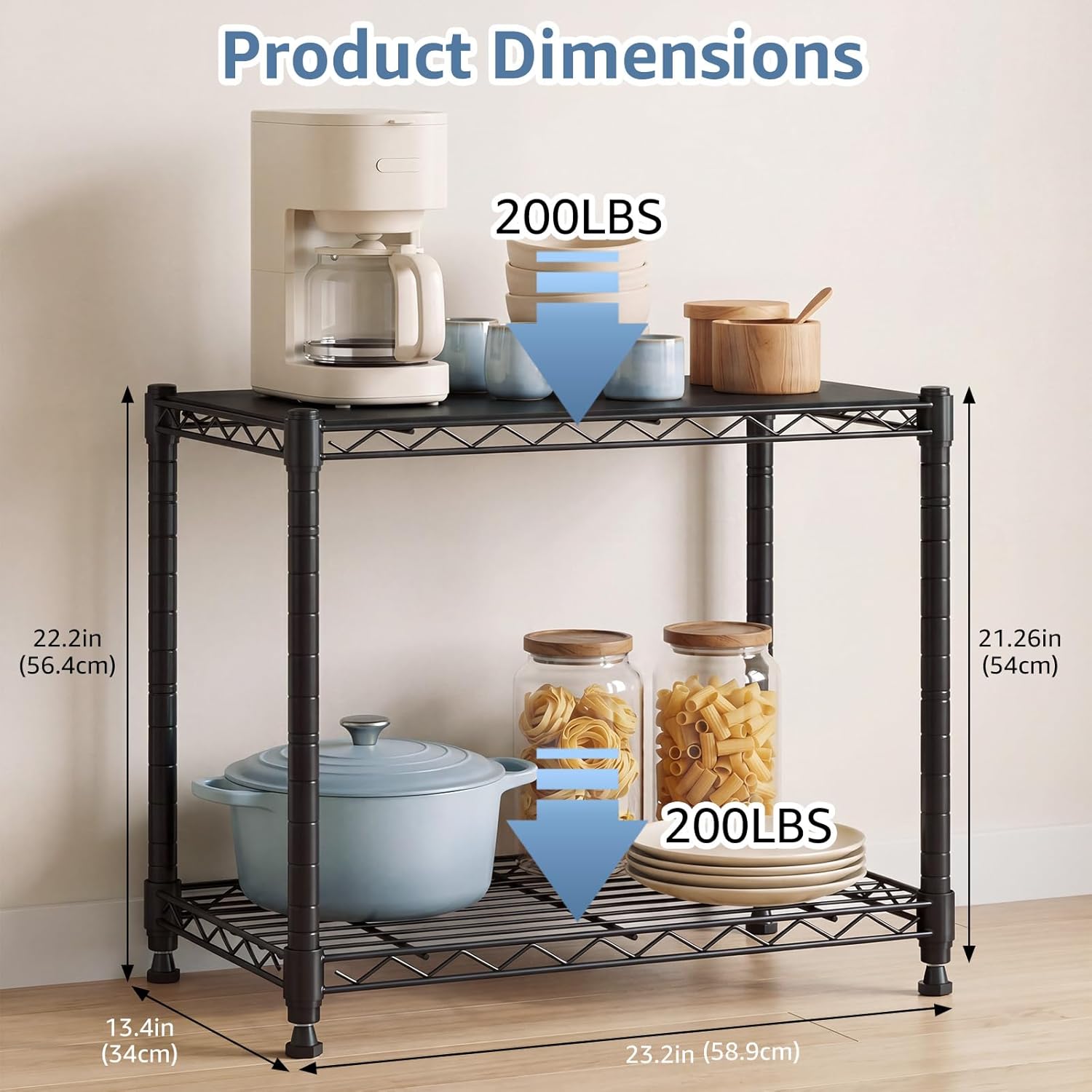 Detalle de DUMOS Metal Storage Shelves, 2-Tier