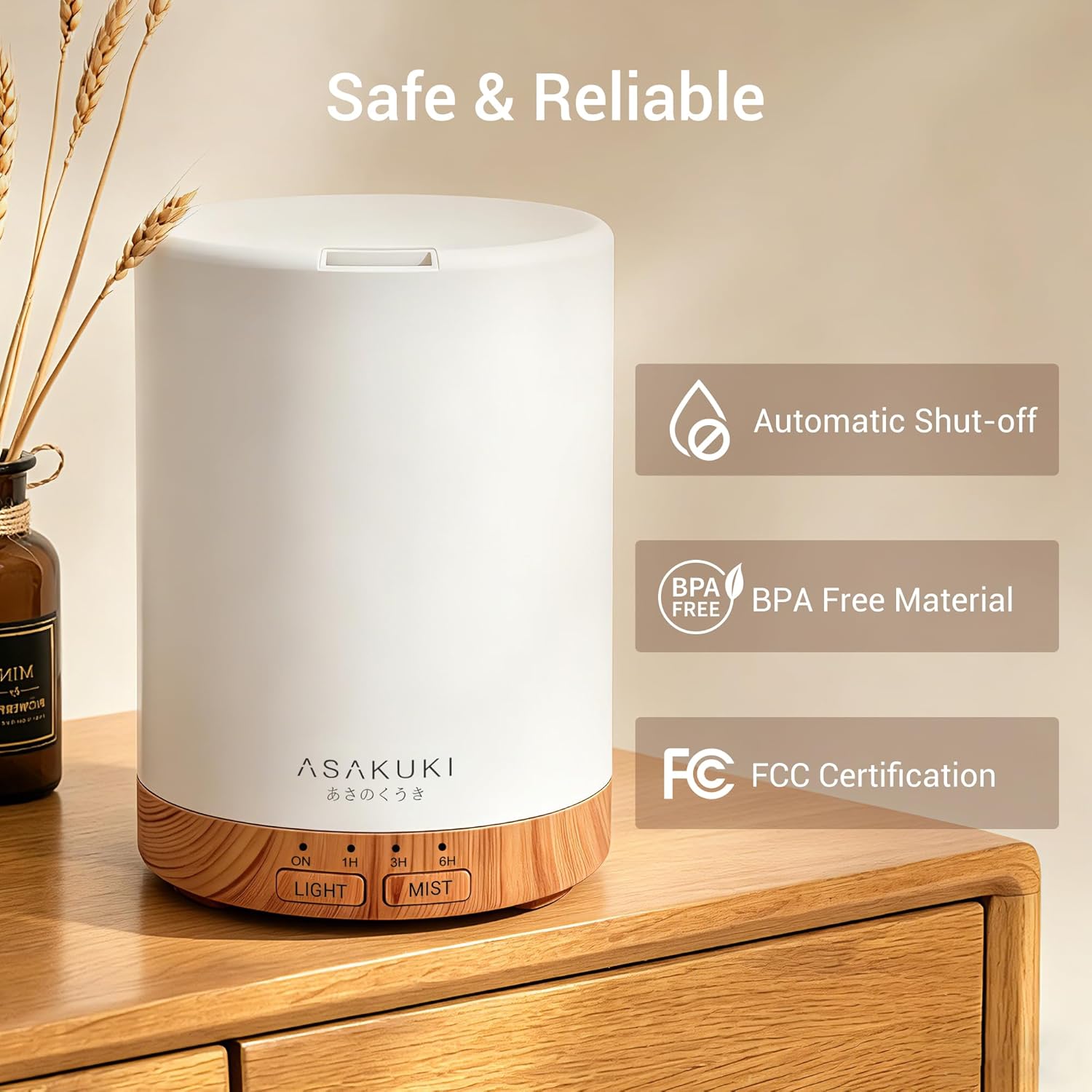 Detalle de ASAKUKI 300ML Diffuser ⚙