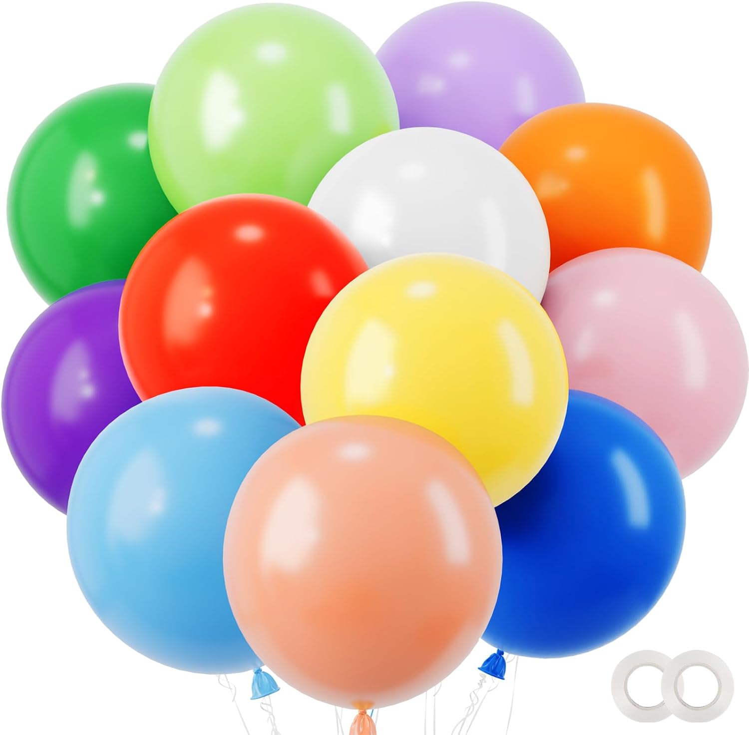 Detalle de RUBFAC Rainbow Balloons 36pcs 18 Inch Large Rainbow Latex Balloons for Party Decor