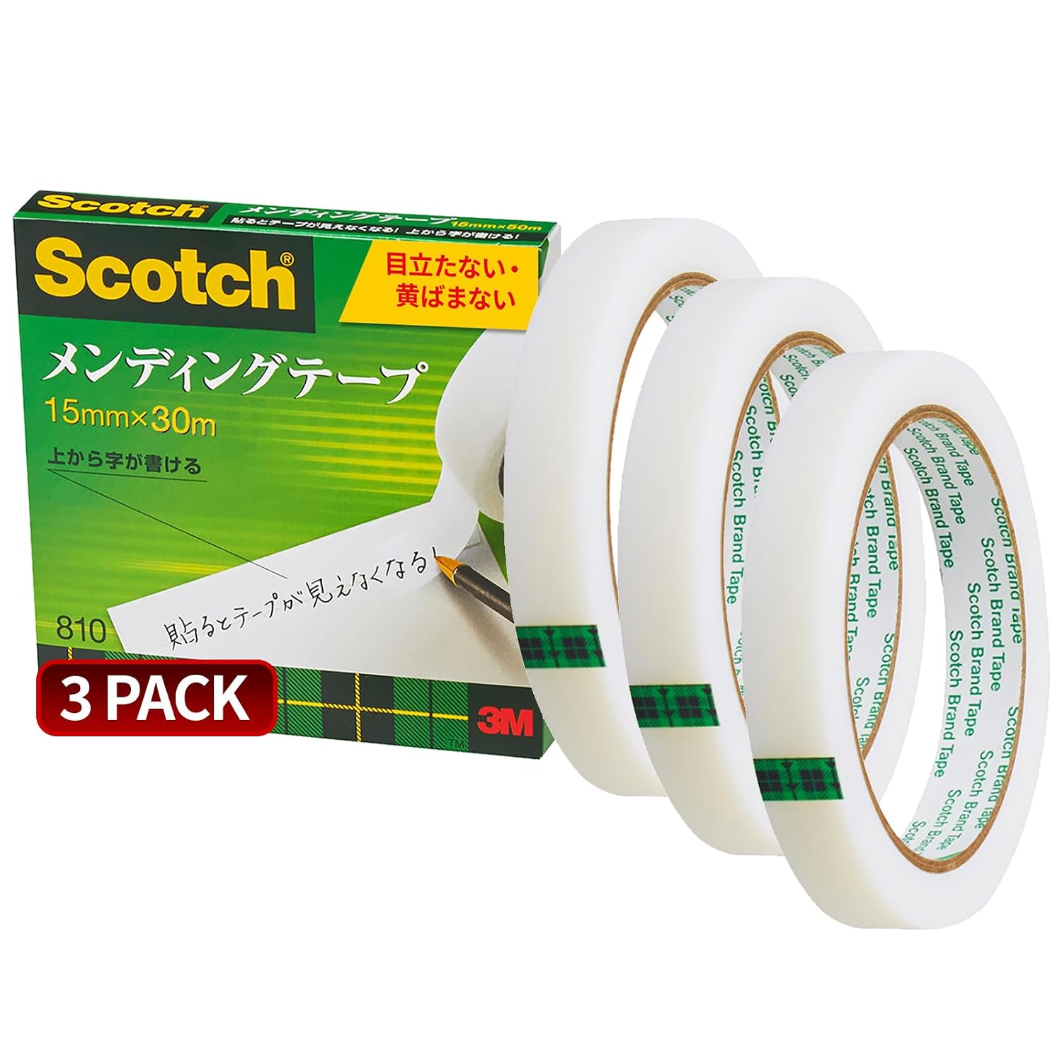 Detalle de 3M スコッチ メンディングテープ 810-3-15-SIOC 大巻 15mm×30m 3巻