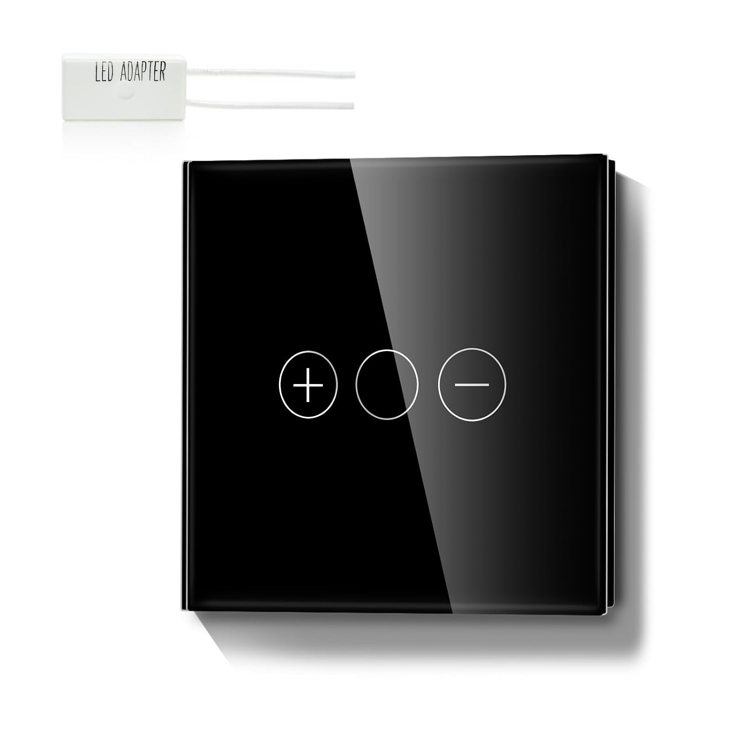 Detalle de LIAONFOY Normaler Touch Dimmschalter Unterputz (Glas-Touch, LED-Dimmer) 110–240V, 86 mm, schwarz