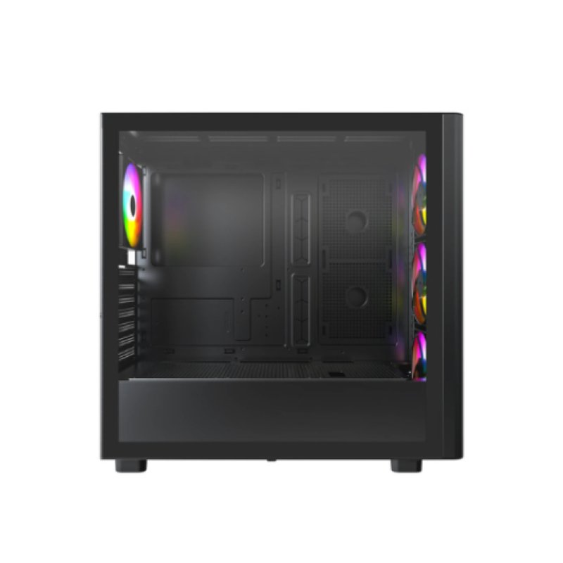 Thumbnail 2 de Montech XR WOOD (B) Negro – Torre ATX Midi-Tower con 4x 120 mm RGB y ventana lateral