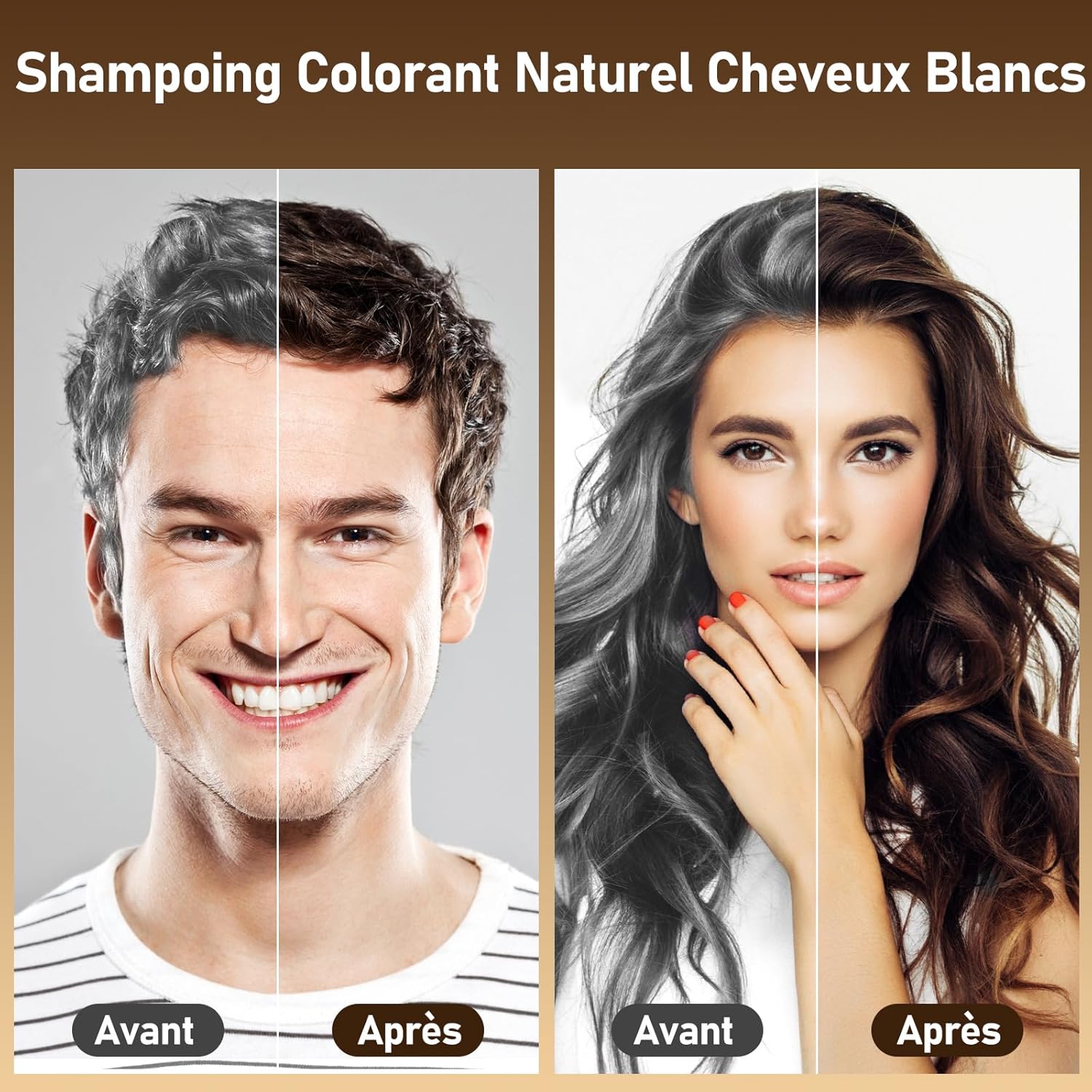 Thumbnail 2 de Shampoing Colorant MINYSIC Chatain Foncé 3 en 1 – 500 ml