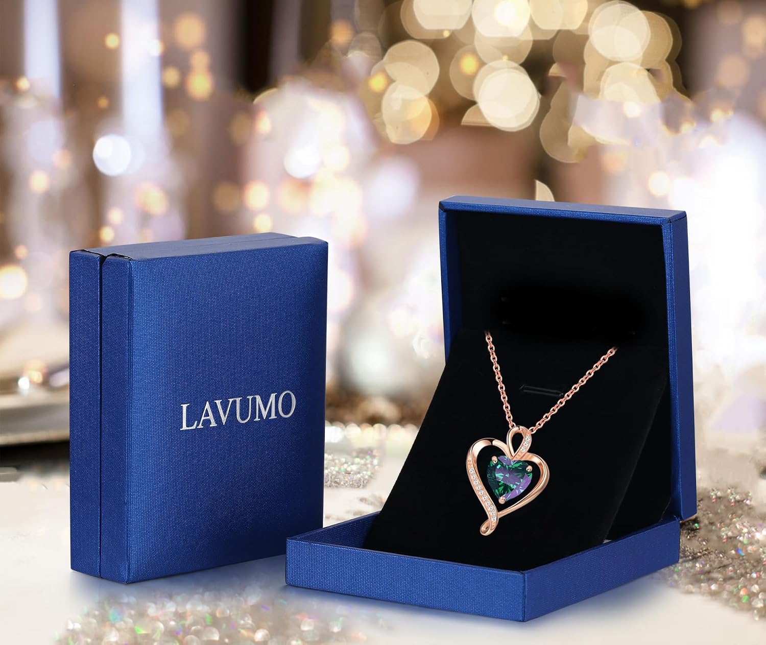 Thumbnail 5 de LAVUMO Herzkette Silber 925 mit 8 mm Zirkonia