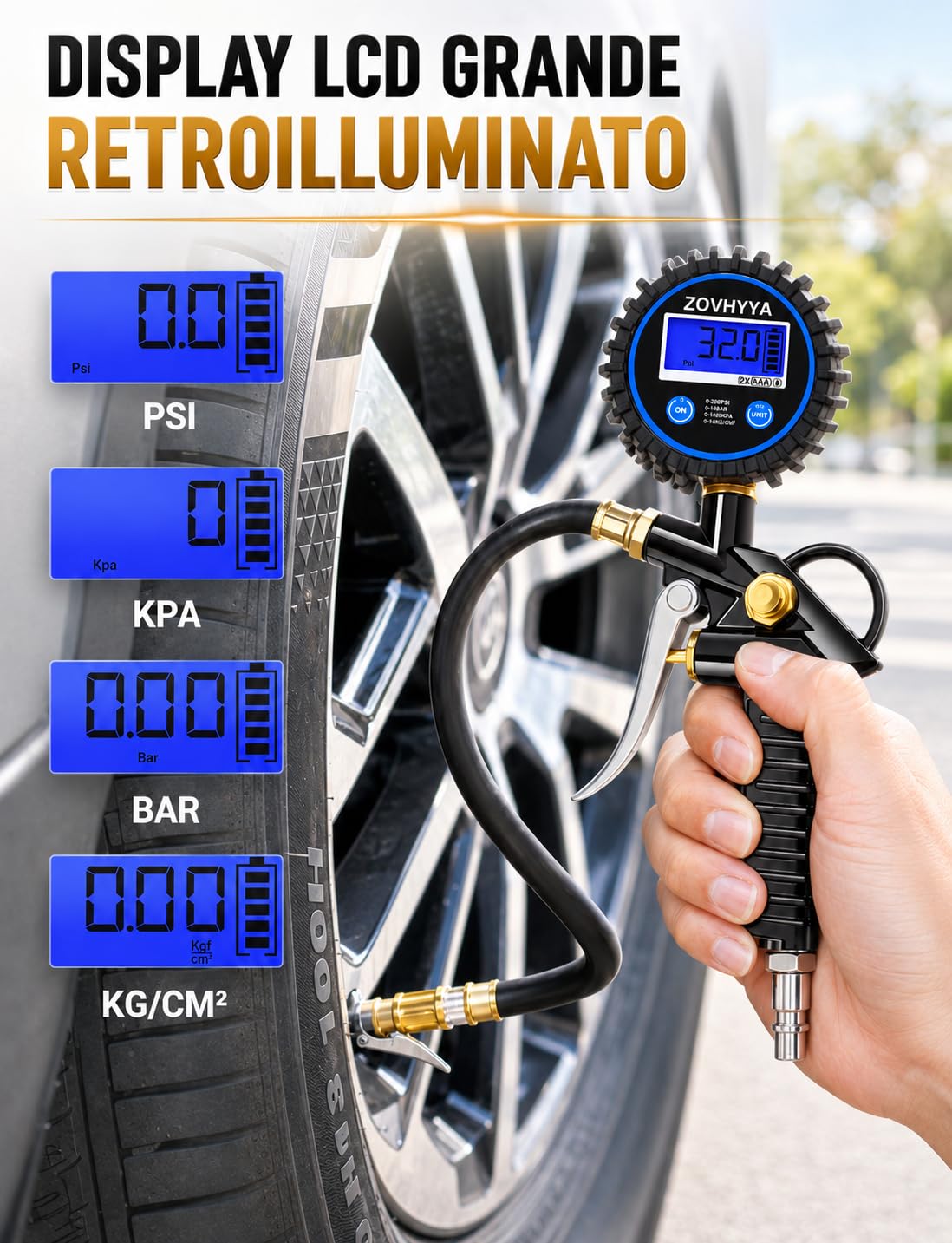 Thumbnail 1 de Manometro ZOVHYYA 220 PSI per pneumatici