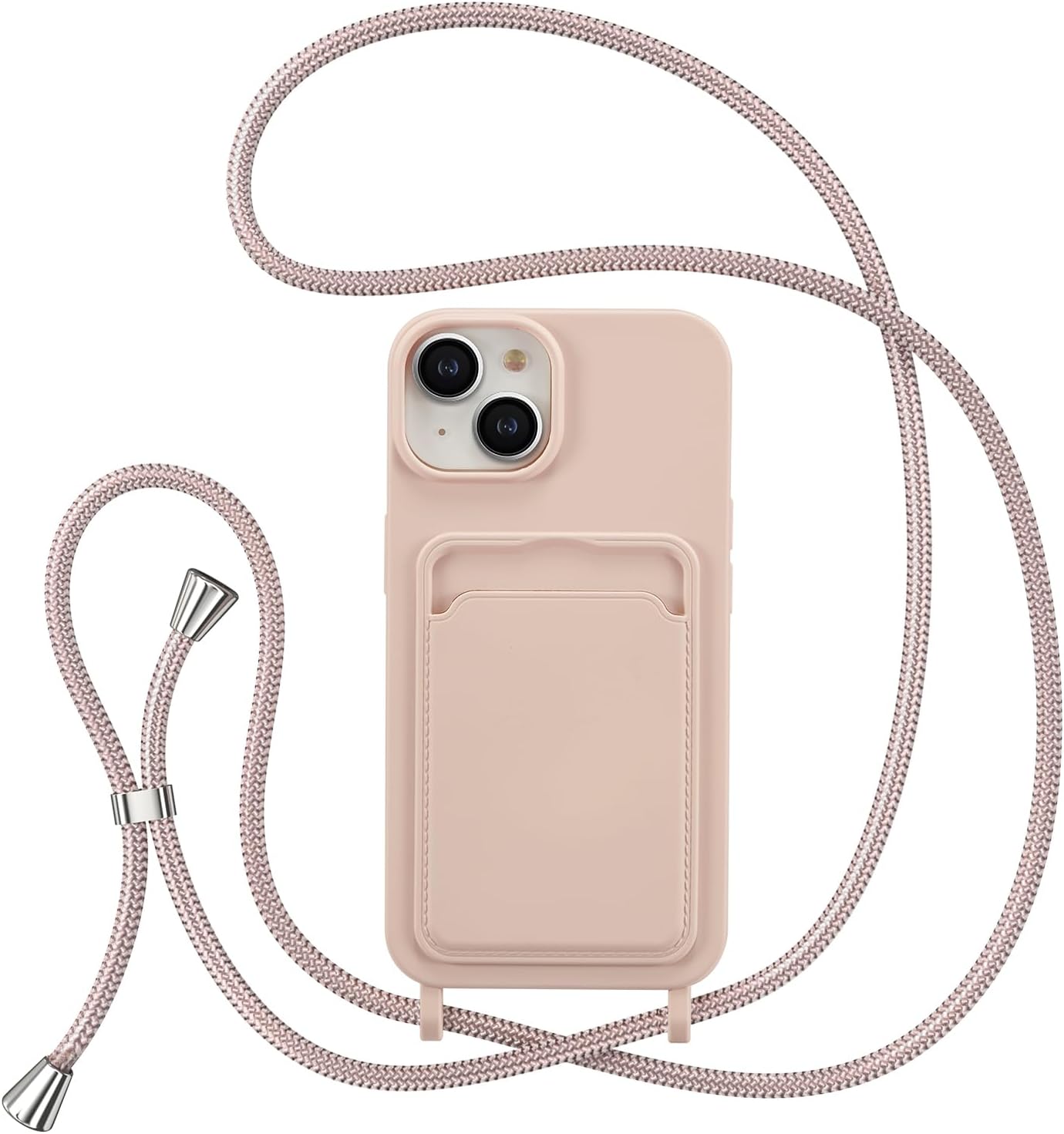 Thumbnail 6 de ZTOFERA Handykette Hülle für iPhone 15 mit Kartenhalter und Umhängeband aus Liquid Silikon – Schwarz