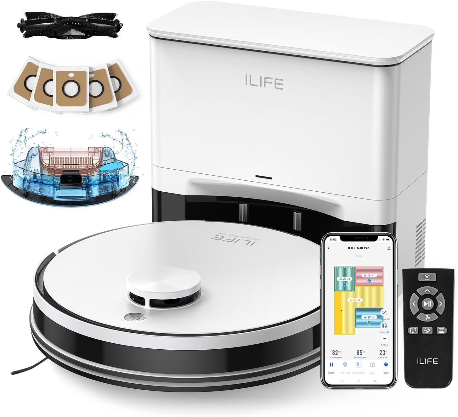 Detalle de ILIFE A30 Pro Robot Vacuum and Mop with 5000Pa suction ⚙