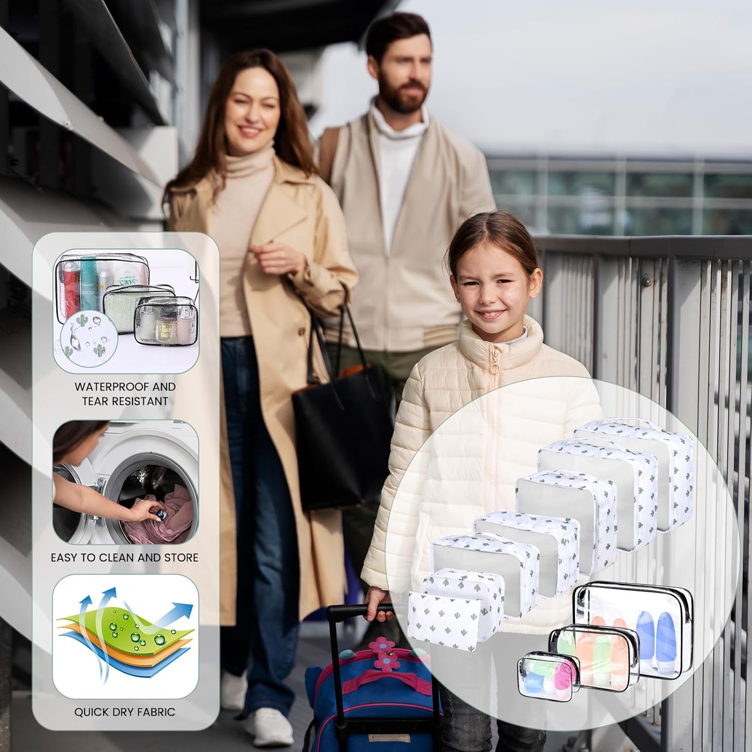 Detalle de CORYIN Packing Cubes 10 PCS Travel Organiser: A Practical Set for Organised Packing